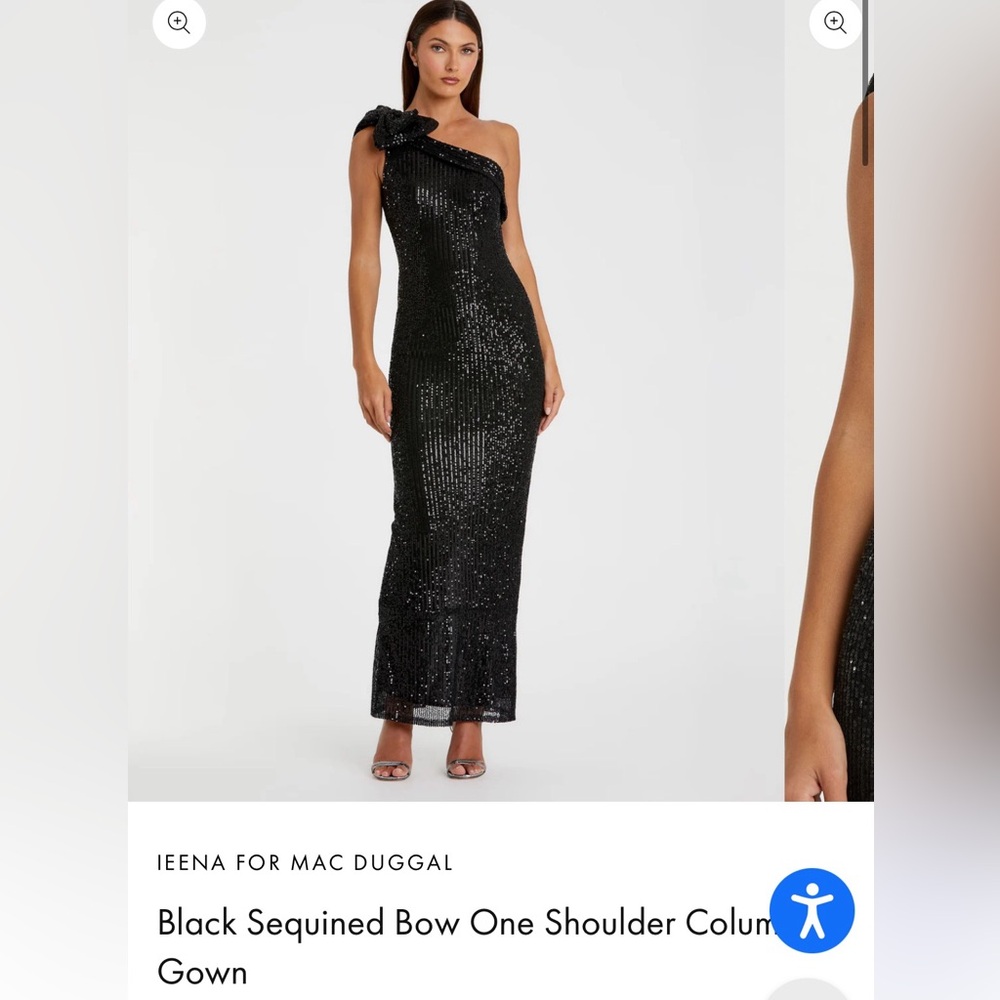 Black Sequin One-Shoulder Dress